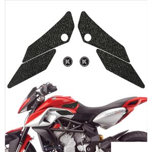 Adesivi moto Ginocchio Serbatoio carburante Traction Pad Opaco Antiscivolo Protezione laterale Decalcomanie per Mv Agusta Rivale Stradale 8004413660 Drop Del Ot5Mq