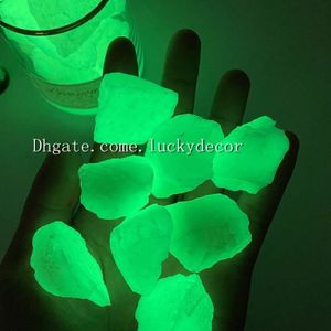 1000g Raw Rough Fluorescent Rocks Glow in the Dark Magic Crystal Stone Green Blue Luminous Gemstone Chunks for Aquarium Garden Dec213G