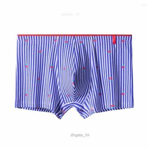 Mutande Uomo Traspirante Comodo Cotone Pantaloncini da casa Boxer Slip Stripe Mutande Intimo Plus Size Assorbente Elastico Mutandine Scroto Rigonfiamento