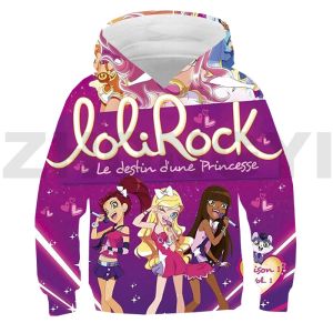 스웨트 셔츠 3D Lolirock 까마귀 십대 애니메이션 오버 사이즈 스웨트 셔츠 풀 오버 아이 LoliRockstar Streetwear Harajuku 어린이 여성 의류