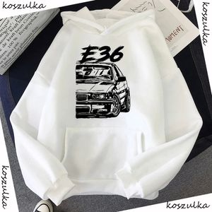 Autumn Winter E36 CAR HOUDIES Fashion Mens Stylish Unique Design Hooded Men Sweatshirts Hoody Man Green Harajuku Hoodie 240227