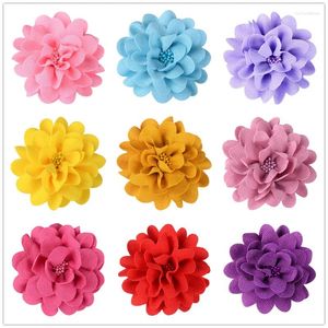 Acessórios para o cabelo 120 pçs/lote 10cm flor de tecido bonito para sapatos femininos chapéu broche decorações artificial atacado