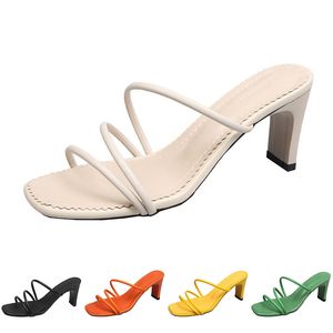 High Sandals Heels Shoes Women Fashion Slippers Gai Triple White Black Red Yellow Green Brown Color62 831 174