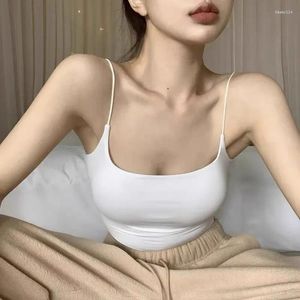 Camisoles Tanks Sömlös is Silk Tank Top Spring Summer Breattable Running Camisole For Women Fitness Crop Tops Thin Sexy Underwear