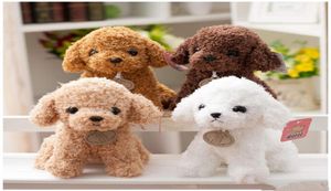 Simulazione di 18 cm Teddy Dog Poodle giocattoli di peluche Cute Animal Suffed Doll per il regalo di Natale Giocattolo per bambini EEA2646207266