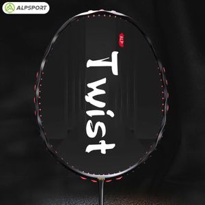 Alpsport MH-V5 5U 75g Wave Legal Originale Max 38lbs 100% Full Carbon Fiber Torsion Frame Racchetta da badminton Principiante Professionale 240304