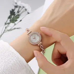 손목 시계 여성 팔찌 시계 Mujer Golden Relojes 작은 다이얼 쿼츠 레저 손목 시계 시간 여성 숙녀 우아한 relogio 클럭