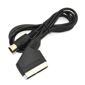 Cabo scart av 1.8m rgb versão pal v-pin c-pin 9 pinos plug conector de áudio e vídeo para sega genesis 2 mega drive md ntsc