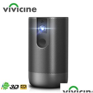 Projectors Vivicine Upgraded Portable Android 7.1 Fl Hd 1080P 3D Home Theater Projector 1920X1080P Wifi Led Video Game Proyector Beame Otyjd