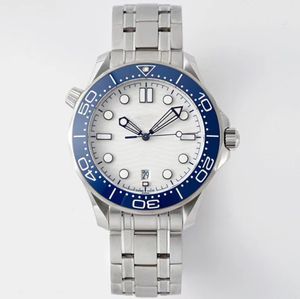 Herren Watch Sea 300m Designer Uhren Mann 42mm klassisches blaues Zifferblatt Automatische Bewegung Gummi -Edelstahl Armband Saphirglas wasserdichte Montre de Luxe mit Tasche