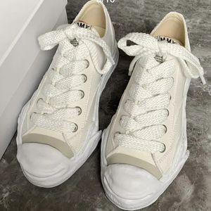 Mihara Yasuhiro Maison Japon Markası Peterson Og Low Cut Erkekler Kadınlar 2024 Tasarımcı Gündelik MMY Black White Canvas Ayakkabı Her Şeyle Gidiyor En İyi Zanaat