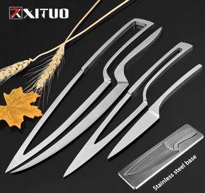 Xituo Knifeセット4 PCSステンレス鋼ポータブルシェフナイフフィレッティングペアリングサントクスライスステーキユーティリティキッチンクリーバーナイフ6138560