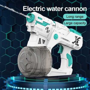 Gun Toys Automatic Electric Water Gun Summer Toys Super Star Nail Gun Outdoors Pool Beach Toys High Pressure Large Clip Gift For Kids L240311