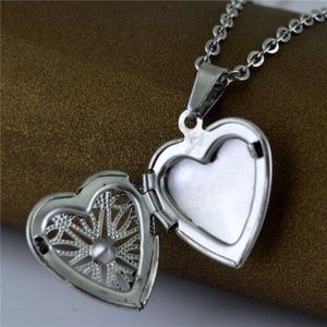 Love necklace can be made open photo pendant titanium steel personality DIY photo frame engraved head jewelry Q240311