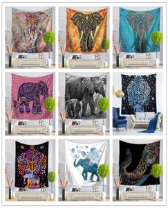 180 Designs Wall Hanging Tapestry Elephant Map Print Beach Handduk Shawl Bohemian Mandala Yoga Mats Tabelduk Polyester Tapelestries 9253473