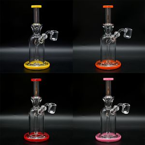 1pc,8.2in,Glass Percolator Bong,Recycler glass Dab Rigs With Quartz banger,Color Percolator Glass pipes,Borosilicate Glass Water Pipes,Glass Hookah