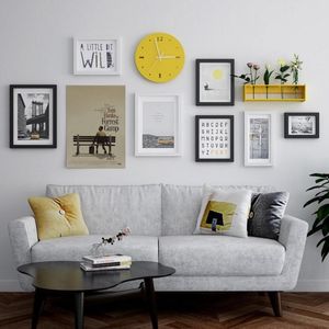 Multi-ram modern styp Big Po Frame Home Creative Clocks Po Wall Decoration Träbild Set väggramar2660