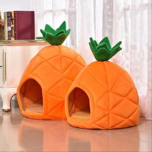 Pet Dog Pineapple House Kennel Winter Warm Nest Soft Foldable Sleeping Mat Mat Quality Cotton Cat Bed Puppy House New1303Z