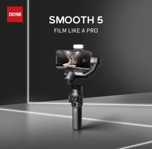 Gimbal zhiyun smooth 5 oficial 3 eixos cardan steadicam estabilizador para iphone x 8 gopro hero 5 sjcam sj7 xiaomi yi 4k câmera de ação