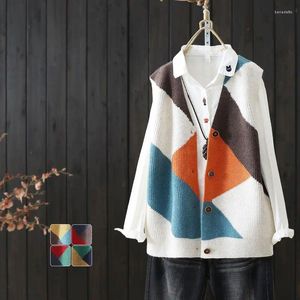 Kvinnors västar Fashion Autumn och Winter Sweater Tank Top Sticke Sleeveless V-Neck Cardigan Korean Coat X223