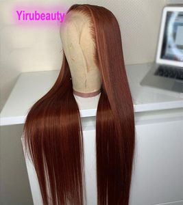 Peruvian Human Hair Virgin Remy Chestnut Color 13X4 Lace Front Wigs 150 180 210 Density Straight 1032inch4025571