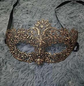 Máscara de máscaras de renda feminina estilo veneziano máscara de olho para halloween carnaval festa de baile vestido extravagante gold309o230z9497111