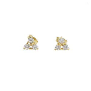 Studörhängen 2024 Simplel Wholesale CZ Multi Piercing Mini Small Cubic Zirconia Simple Triangle Earring