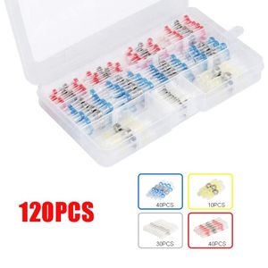 120Pcs set Solder Seal Wire Connectors Heat Shrink Butt Connector Waterproof and Insulated Electrical Wire Terminals Butt Splice 223Z