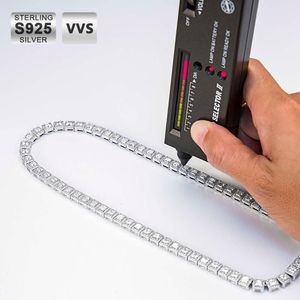 krkcカスタム高品質3mm 2mm 5mm 4mm sier vvsモイサナイトネックレスメンプリンセスカットテニスチェーン