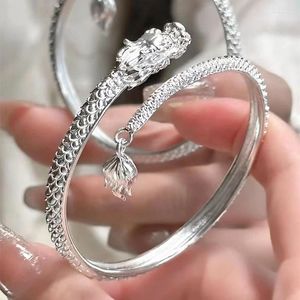 Bileklik moda Çin tarzı zodyak ejderha kadın erkekler yıl şanslı cazibe bilezik dostluk muska mücevher çift hediyeler
