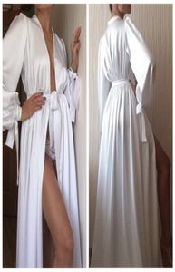 New Fashion Sexy White Night Robe Bathrobe Pyjamas Wedding Bride Bridesmaid Robes Dressing Gown For Women Pajamas Nightdress1226812