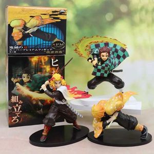 Фигурки аниме Demon Slayer No Yaiba Agatsuma Zenitsu Tanjirou Фигурка Модель Статуя Rengoku KyoujurouToys подарок ребенку