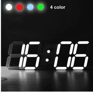 Modern Digital LED -bord Desk nattväggklocka Alarmklocka 24 eller 12 timmars Displaybord Standklockor Vägg Bifogad USB -batteri224T