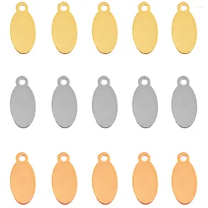 Charms 30pcs Wholesale Stainless Steel Oval Dog Tag Stamping Blanks Pendants Metal DIY Necklace Bracelets Jewelry Making Finding