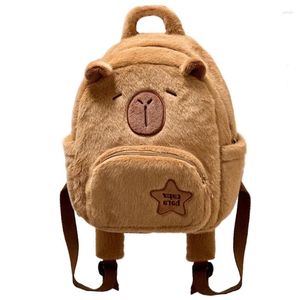 Schultaschen Mädchen Plüsch Capybara Rucksäcke Frauen Kleine Student Schultasche Teen Casual Kind Mini Rucksäcke Tasche