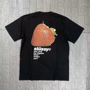 Kadın T Shirt Street Giyim Gömlek Y2K HARAJUKU Hip Hop Çilek Baskı Büyük boy Tshirt Erkekler Pamuk Yuvarlak Boyun Kısa Kollu