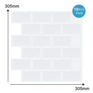 Vividtiles 12 12 tum självhäftande vattentät värmetät vinyl tapet 3D Peel och Stick Subway Tiles - 10 ark LJ201128243U