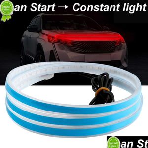 Luzes decorativas Novo 12V Car Scan Lighting Daytime Running Light Hood Strip Impermeável DIY Cortador Luzes Decorativas Ambient Neon Lamp Dhfzj