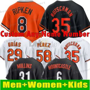 2024 S-4XLカスタム野球ジャージAdley Rutschman Cedric Mullins Eddie Murray Cal Ripken Jr. Anthony Santander Orioles Ryan Mountcastle Austin Hays Men Men