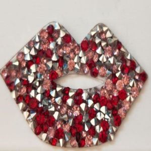 25pcs Fix Crystals lips Motifs Heat Transfer Rhinestones Motifs Crystal Strass Stones Applique Patches For Wedding Clothing Sh310H