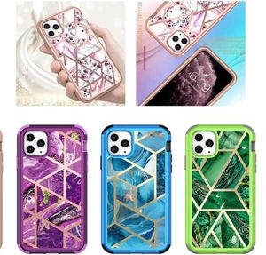 IMD Marble 3 in 1 Hybrid Soft TPU Custodia rigida antiurto per PC Cover per iPhone 12 11 Pro Max XR XS 6 7 8 Plus4717205