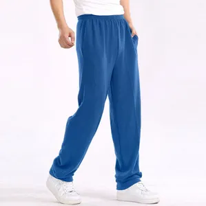 Calças masculinas homens casual tendência reta juventude quente solto moda cor sólida cordão elástico cintura jogging sweatpants