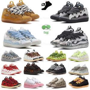 quality unisex Leather lavines Curb casual shoes Extraordinary Emed Hightop Calfskin Rubber Nappa Platformsole Shoe Lavines Trainers sneakers plat-form flats