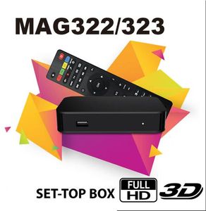 MAG 322デジタルセットトップボックスマルチメディアプレーヤーインターネットレシーバーサポートhevc H256 with wifi lan pk androidスマートテレビボックス6763245