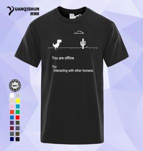 YUANQISHUN You Are Offline Tshirt Funny Dinosaur Print T Shirt Selling Casual 17 Colors Summer Cotton Tee Men Dino Tshirt 1185940370