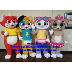 Trajes da mascote gato lampo gatos mascote traje adulto personagem dos desenhos animados roupa terno americano jubileu comercial strip drive cx4050