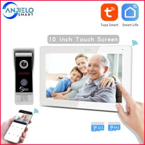 Intercom Tuya Video Camera WiFi Night Intercom System Doorbell مع 10 بوصة شاشة شاشة لأمن الشقة المنزلية الذكية