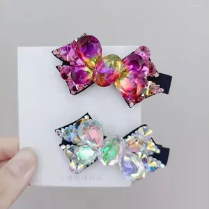 Hårklipp Crystal Hairpin Edge Clip High-End Female Bowknot Duckbill Original Design