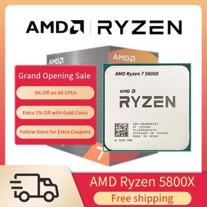 New AMD Ryzen 7 5800X R7 5800X CPUプロセッサ3.8GHz 8コア16-THREAD 7NM L3 = 32Mファンなし