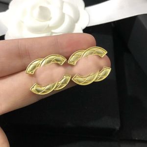 Simples 18k banhado a ouro marca designers letras brincos geométricos feminino cristal strass pérola brinco festa moda jewerl312k